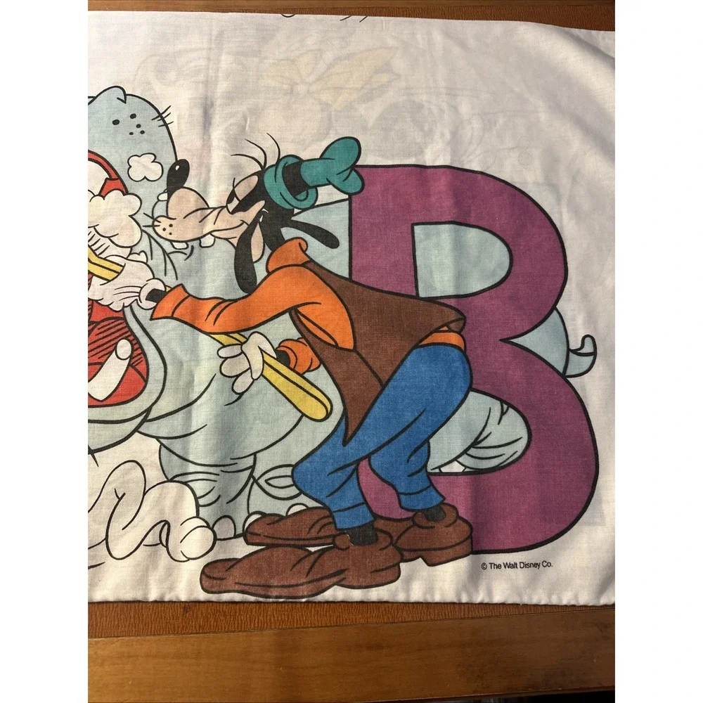 VTG Mickey Mouse Minnie Disney‎ Pillowcase Goofy Donald Duck Mickey Friend USA
